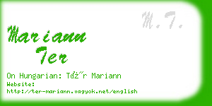 mariann ter business card